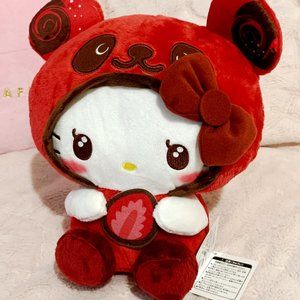 Hello Kitty - Strawberry / Chocolate Palette Panda Plush (Red)